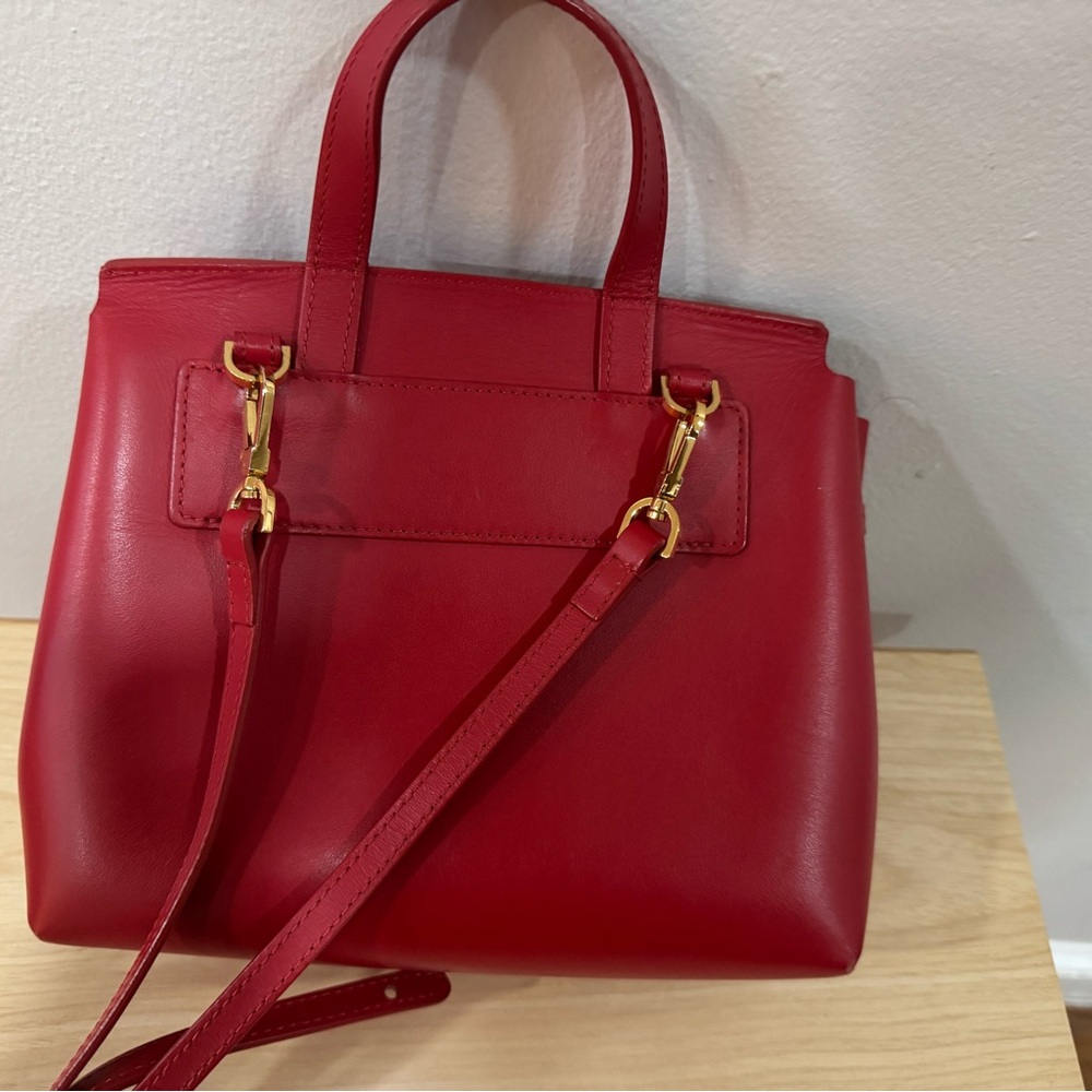 Mansur Gavriel Red Leather Women's Top-Handle Purse - Picture 3 of 7